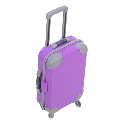 Vaguelly Puppenkoffer puppenhaus deko Puppenbett Puppenhauszubehör Gepäck Tragehilfe für Babypuppen Puppenrucksack Tasche Mini-Reisekoffer Puppenzubehör Puppenhaus-Accessoire Abs Lavender von Vaguelly