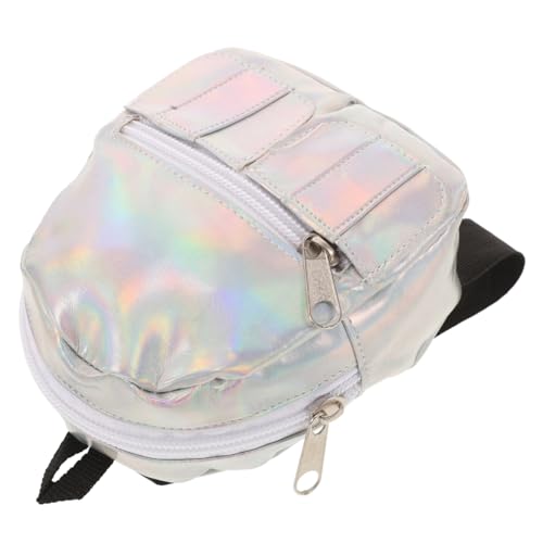 Vaguelly Puppenrucksack College-schulbüchertasche Umhängetaschen Prinzessin Rucksack Glänzender Rucksack Holografische Umhängetasche Schulrucksack Schulranzen-geldbörse Silver Stoff von Vaguelly