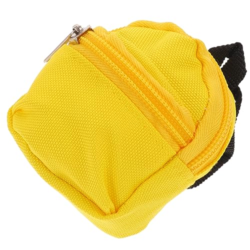 Vaguelly Puppenrucksack Geldbörse für Damen Zubehör für Babypuppen Schließfach Mini Puppen Schulranzen Rucksack für Puppen Spielzeug Schultasche für Puppe Puppenschultasche Polyester Yellow von Vaguelly