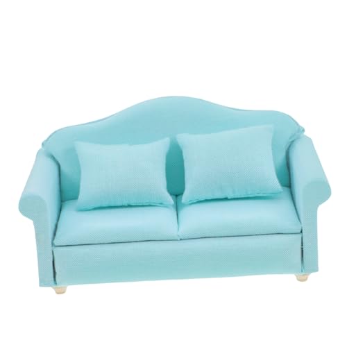 Vaguelly Puppenstubensofa Mini-Modelle Mini-schlüsselanhänger Kleine Sofamöbel Festkörperpuppenhaus Couchbezug Puppenhausmöbel Desktop-möbel Dekoratives Modell Ob11 Möbel Light Green Holz von Vaguelly