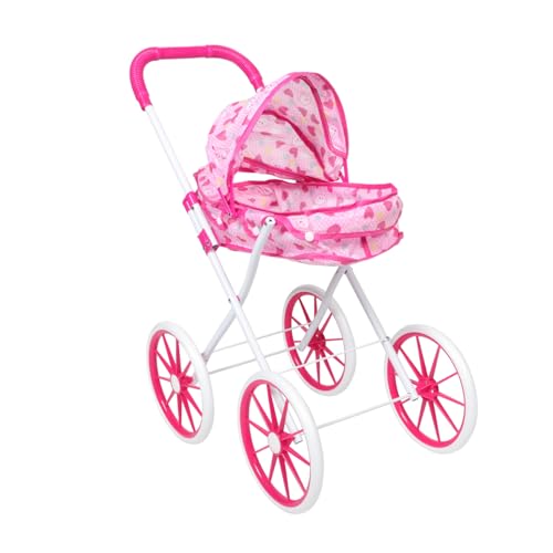 Vaguelly Puppenwagen -autositz-Spielzeug Spielzeug-Kinderwagen Zusammenklappbarer Kinderwagen Kinder Spielen Kinderwagenspielzeug Gefälschter Kinderwagen Rosa Oxford-Stoff von Vaguelly