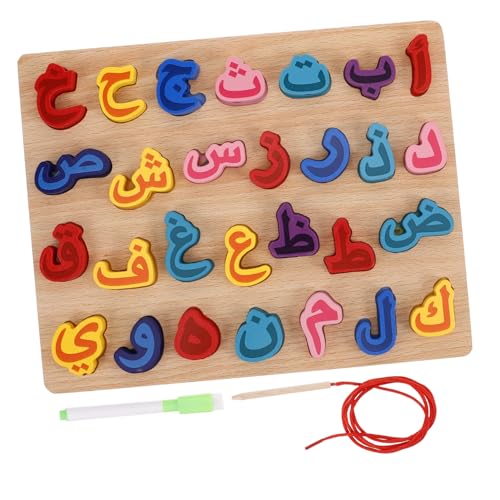 Vaguelly Puzzle Arabische Buchstaben Aus Holz Holzspielzeug Arabisch Lernen Für Kinder Bewegliches Alphabet Aus Holz Arabische Alphabettafel Übungsbrett Für Buchstaben Aus Holz Hölzern von Vaguelly