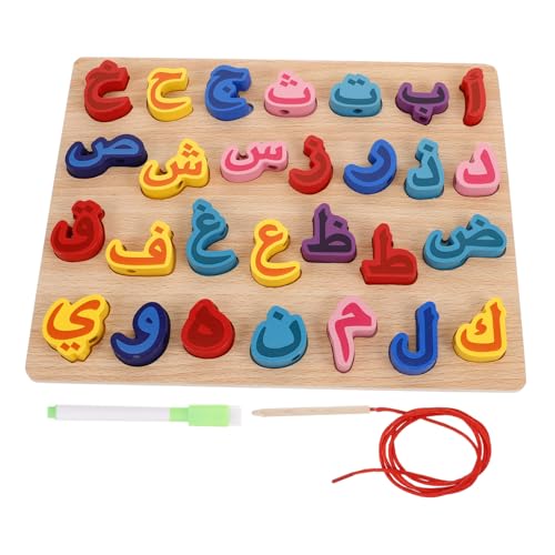 Vaguelly Puzzle Holzbuchstaben Spielzeugspiel Alphabettafel Lernspielzeug Für Vorschulkinder Arabisches Alphabet Arabisch Lernen Für Kinder Holzbrett Mit Arabischen Buchstaben Hölzern von Vaguelly