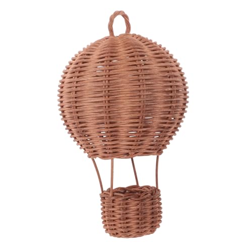 Vaguelly Handgefertigte Rattan Heißluftballon Dekoration Wicker Wandkunst Für Kinderzimmer Boho Wohnaccessoire Hängendes Korbdesign Ideal Als Fotorequisiten Für Babyfotos Braunes von Vaguelly