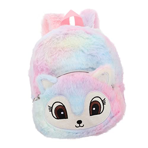 Vaguelly Rucksack Rucksäcke für Mädchen Outdoortasche Schulranzen für Mädchen Plüsch schultüte büchertasche Aufbewahrungstasche für Mädchen lässige Umhängetasche Polyester Colorful von Vaguelly