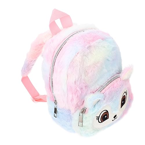 Vaguelly Rucksack schultüte büchertasche rücksack Schoolbag Mädchen Outdoortasche Mädchen Handtasche Aufbewahrungstasche für Mädchen Schulter-Aufbewahrungstasche Plüsch Colorful von Vaguelly