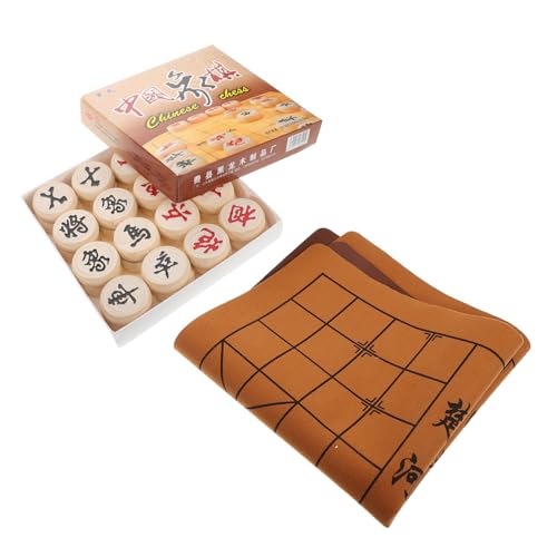 Vaguelly Satz Schachbrettspiel Chinesisches Schach Chinesisches Dame Brettspiel Chinesische Dame Aus Holz Chinesisches Spiel Eltern-Kind-interaktionsspielzeug Internationales Schach Leder von Vaguelly