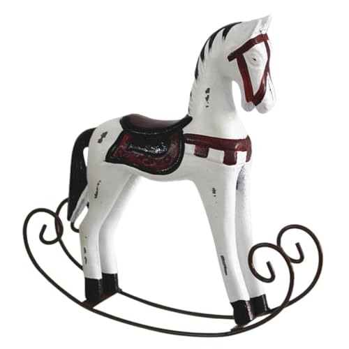 Vaguelly Schaukelpferd Ornamente Retro Vintage Wohnkultur Pferdefigur Modellpferd Figur Skulptur Interaktives Reiten Reiten Tier Sammlerstück Pferdespielzeug von Vaguelly