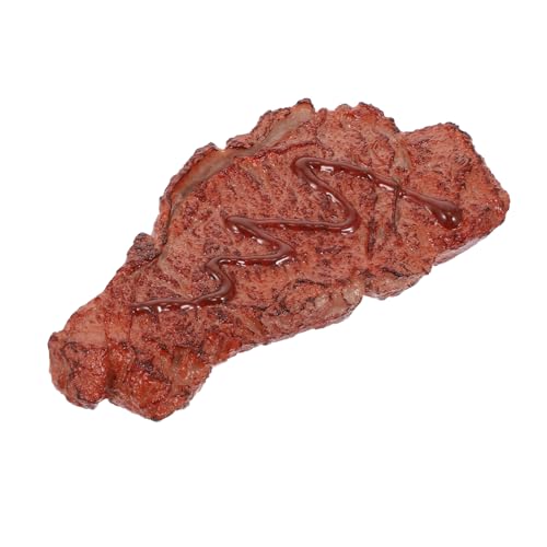 Vaguelly Simuliertes Steak Realistisches Essen Gefälscht Realistische Nachbildung Gekochter Bratengerichte Plüsch Lebensechte Steakstütze Falsches Fleisch Plastik Brown von Vaguelly