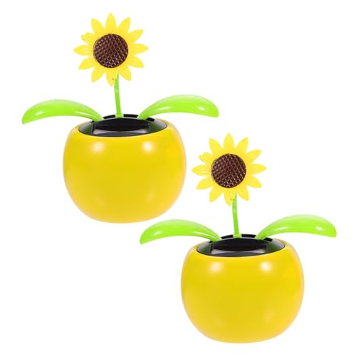 Vaguelly Solar Automatik Schaukel Auto Ornamente Sonnenblume Blumentopf Armaturenbrett Solar Tanzblume Solarbetrieben Tanzende Sonnenblume Armaturenbrett Solarbetriebene von Vaguelly