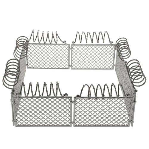 Vaguelly Spielzeug-Zaunplatten-Zubehör Spielset Zaunspielzeug Aus Kunststoff Für Miniatur-Gefängniszäune Oder Nutztiere Pferdefiguren Bausteine ​​Und Miniaturmodelle Hellgrau von Vaguelly