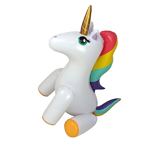 Vaguelly Sprühwasser wasserspritze wassersprüher aufblasbares Aufblasbarer Einhorn-Sprinkler für Kleinkinder Sommer aufblasbarer Einhornsprinkler PVC Colorful von Vaguelly