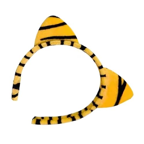 Vaguelly Stirnband mit Tigerohren Make-up-Haarband Stirnband mit verwaschenem Gesicht Headset kinder haarschmuck fasching kopfbedeckung Haarbänder Tier kinder dekor Tiger-Stirnband Stoff von Vaguelly