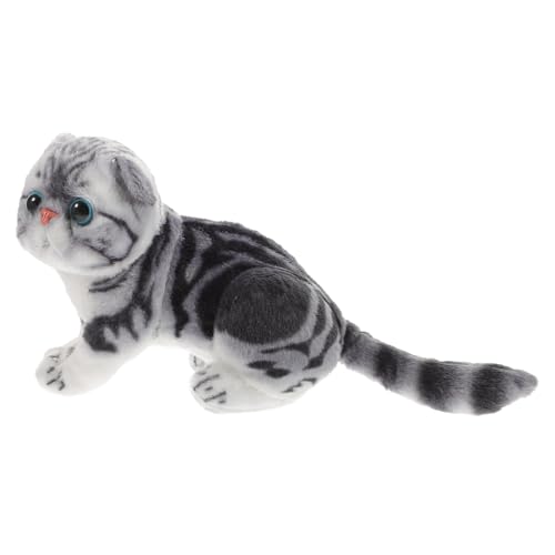 Vaguelly Tabby-Katzenpuppe Kuscheltier Animal Toys Katzen stofftier Katzen plüschtiere Katze plüschtiere beruhigendes Tierkissen Flauschiges Kuscheltier PP Baumwolle von Vaguelly