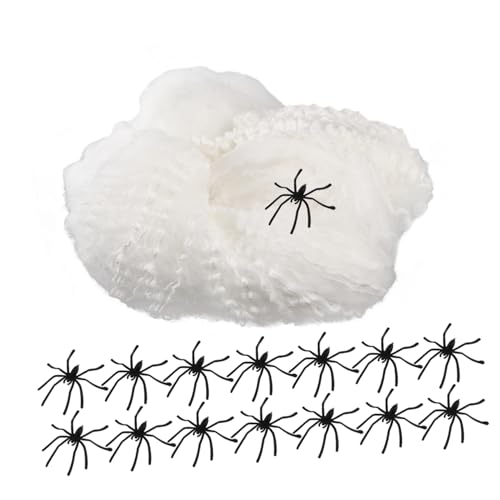 Vaguelly The-Dark Halloween Spinnennetz Dekoration Dehnbares Spinnennetz mit Schwarzen Kleinen Spinnen Realistische Gruselige Spinnen-Dekoration für Haus Zaun und Partys Vaguelly The-Dark Halloween Spinnennetz Dekoration Dehnbares Spinnennetz mit Schwarzen Kleinen Spinnen Realistische Gruselige Spinnen-Dekoration für Haus Zaun und Partys von Vaguelly