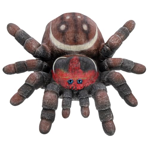 Vaguelly Tierhandpuppe Spinne Handpuppe Gefälschte Spinne Tierpuppe Spielzeug Halloween Streichspielzeug Handfingerpuppe Charakterpuppe Kaffee Kunststoff PVC von Vaguelly