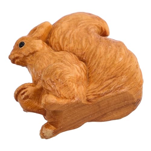 Vaguelly Tierische Hölzerne Ornament Handgearbeitete Holztier Eichhörnchen Mikrolandschaftsverzierung Tierstatue von Vaguelly