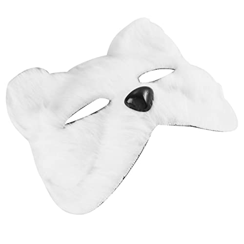 Vaguelly Tiermaske Halbes Gesicht Für Cosplay Und Kostümzubehör Weiße Kostümmaske Für Halloween Karneval Und Maskerade Ideal Für Partys Und Kreative Verkleidungen von Vaguelly