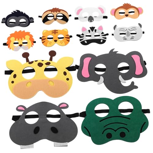 Vaguelly Tiermasken Aus Leichtem Filz Cartoon Tiermasken Für Halloween Fasching Und Partys Lustige Tiergesichter Für Ideales Party von Vaguelly