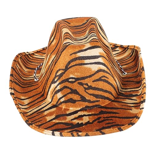 Vaguelly Tiger-cowboy-hut Hut Mit Breiter Krempe Cowboyhut Mit Tiger-print Partyhut Tiger-cowgirl-hut Cowboy-kostümhut Cowgirl-hut Mit Tiger-print Lustiger Hut Mit Tiger-print Tigerhut Eva von Vaguelly