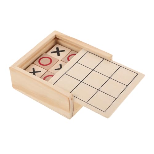 Vaguelly -Toe Xo-brettspielspielzeug Kaffeetisch-Spiel Klassische Brettspiele Klassisches Brettspiel Tischspiel Xo Schachbrett Lernspielzeug Für Kinder Boho- Khaki Holz von Vaguelly