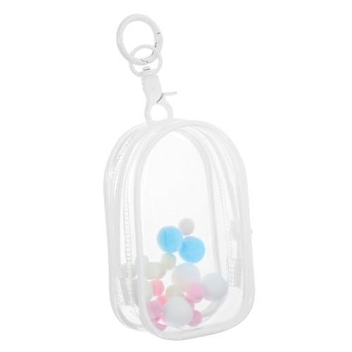 Vaguelly Transparente Puppen Aufbewahrungstasche Mit Schlüsselanhänger PVC Klarer Puppenbeutel Für Figuren Ideal Für Sammler Mit Haken Und Pompon Ohne Puppe von Vaguelly