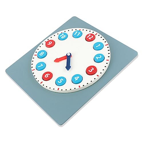 Vaguelly Uhr interaktives Clocks für Toy säugling Kleinkinder Lernuhr Lernspielzeug für frühes Lernen Spielzeuguhr aus Holz hölzern Blue von Vaguelly