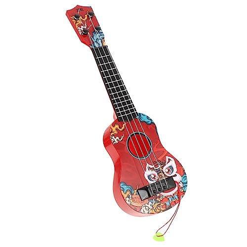 Vaguelly Ukulele Für Kleinkind Gitarre Simulations-Ukulele Simulationsgitarrenspielzeug Pädagogische Gitarre Für Ukulele Für Die Schule Kinderinstrument Rot Plastik von Vaguelly