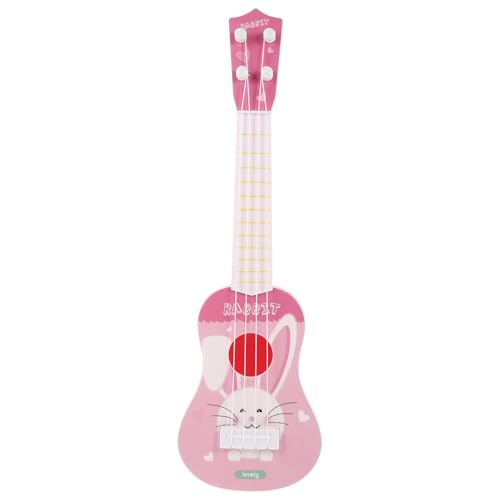 Vaguelly Kinder Ukulele Spielzeug 4- Saitige Gitarre Spielzeug Musikspielzeug Ukulele Instrument Mini Hawaii Gitarre Häschen Ukulele Gitarre mit Kaninchenmuster für Mädchen Jungen Rosa von Vaguelly