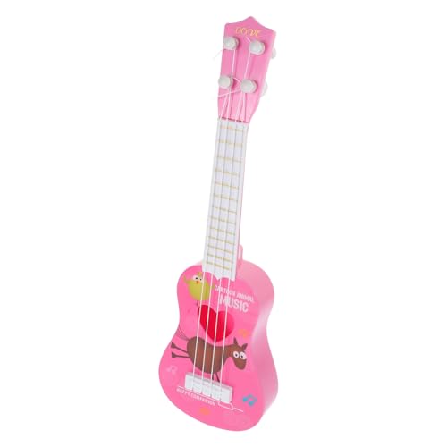 Vaguelly Ukulele für kinderinstrumente musikinstrumente kindermusikinstrumenten musikinstrumente für Ukulele-Modell für Kleinkinder Gitarrenspielzeug Plastik Rosa von Vaguelly