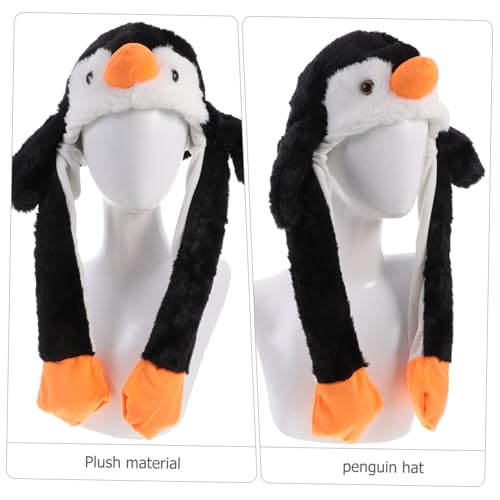 Vaguelly Wackelnde Ohren Pinguin Mütze Plüsch Hut für Party Cosplay Winter Warm Tier Kostüm Zubehör mit Beweglichen Ohren und Niedlichem Design Vaguelly Wackelnde Ohren Pinguin Mütze Plüsch Hut für Party Cosplay Winter Warm Tier Kostüm Zubehör mit Beweglichen Ohren und Niedlichem Design von Vaguelly