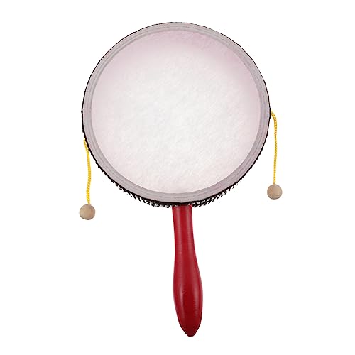 Vaguelly Wellentrommel Kleinkind Percussion Babyrasseltrommel -Affen-Trommel musikalische rasseln Spielzeug Kindergeschenk Percussion-Handtrommel Musikalische Handtrommel Holz rot von Vaguelly