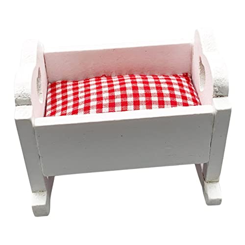 Vaguelly Wiege des Puppenhaus holzspielzeug für cots for Babys minikrippen Toys babybett Miniatur Mini-Kinderbett Babybett Mini-Hausbett Minibett von Vaguelly