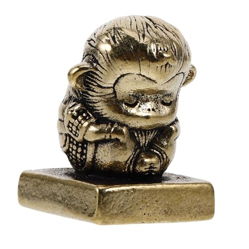 Vaguelly Wukong-Siegel Affenstatue Messingstempel Vintage-Stempel Dekorative Stempel Handwerksstempel Blanko-Stempel aus Messing Tierfigur aus Messing Desktop-Affenminiatur Golden von Vaguelly