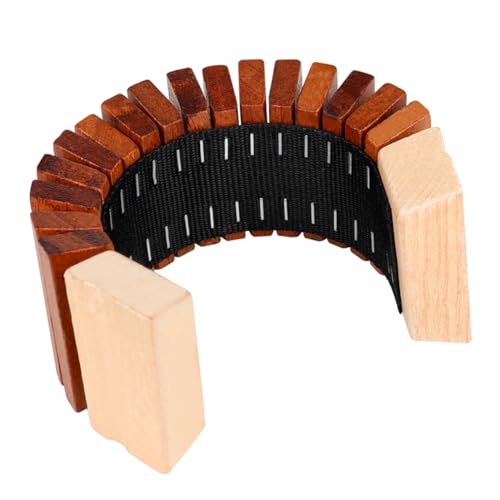 Vaguelly Zahnholz schall Holzverleger holzrassel Kinderspielzeug aus Holz Musikalisches Holzspielzeug Musikalisches Lernspielzeug Musikspielzeug Schlaginstrument Holzklöppel Coffee von Vaguelly