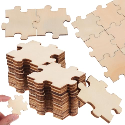 Vaguelly Zusammengebaute Bausteine leeres Puzzle Rätsel malen Leere Rätsel unvollendetes Rätsel DIY Bastelausschnitt Puzzle-Spielzeug Puzzles aus Holz unfertige Holzpuzzles von Vaguelly