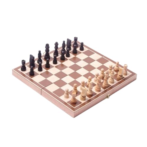 Vaguelly Zusammenklappbares Holz Schachspiel Set Für Magnetisches Schachbrett 34 x 34 cm Pädagogisches Lernspielzeug Für Strategisches Denken Und Ideal Für Zuhause Und Unterwegs von Vaguelly