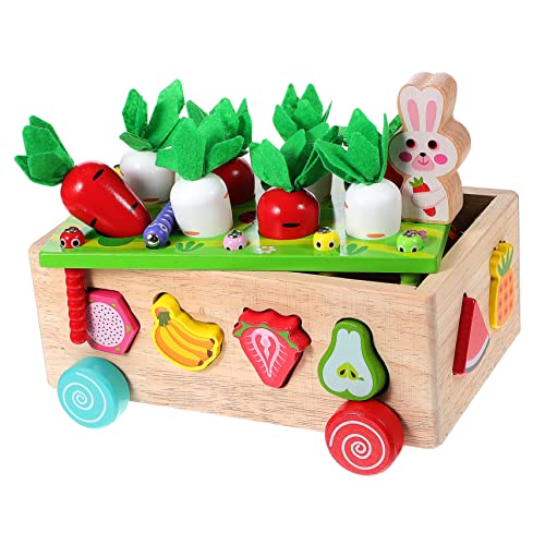 Vaguelly für kindergeschenke holzspielsachen zabawki stymulujące rozwój Safe Toy adventsgeschenke geschenketueten Toy car Carrot Harvest Toy hölzern von Vaguelly