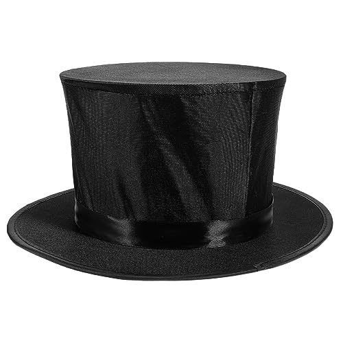 Vaguelly magischer Falthut Party Sachen Party Supplies Bühnenrequisit Zauberauftritt Magieaufführung Steampunk-Hut Tricks-Caps Top-Hat-Kostüm Hüte beschwören Zaubererkostüm Hut Stoff Black von Vaguelly