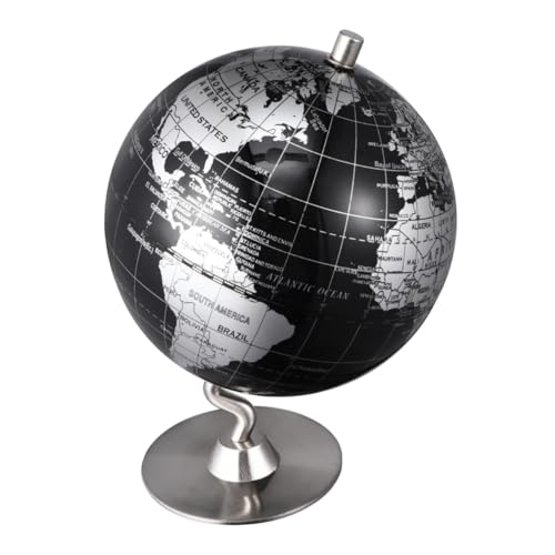 Vaguelly mit Ständer Schreibtisch Karte Tischhalter Lernspielzeug befüllbare Glühbirne Weltkarte World map Earthbound für den Unterricht Desktop-Weltkugel Black von Vaguelly