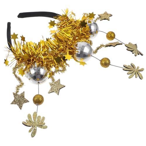 Vaguelly neues jahr stirnband frohes neues jahr haarband Neujahrs-Kopfhörer Neujahrsparty-Stirnband Feier-Stirnband Stirnbänder für die Neujahrsparty Party-Haar-Accessoire Plastik Golden von Vaguelly