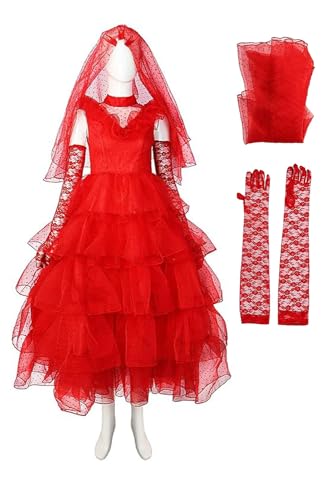 Vaianie Lydia Cosplay-Kostüm für Erwachsene, Damen, Rot, Hochzeitskleid, Abendkleid, Outfits, Halloween-Anzug von Vaianie