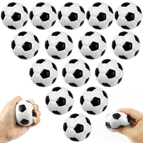 15 Stück Stressbälle, Schaumstoffbälle, Mini Stress Sportbälle, Schaum Antistressball, Knautschball, Fußball Stress Bälle, Stressabbau Bälle, Anti Stress Spielzeug für Kinder Erwachsene Party von Vaileal