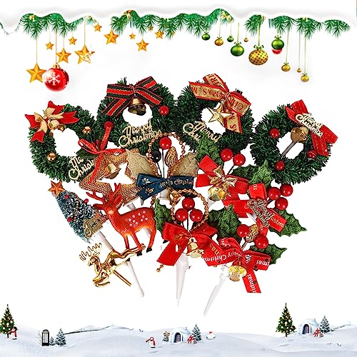 13PCS Weihnachten Party Torten Dekoration Christmas Cupcake Toppers Weihnachtsparty Stereoskopisch Tortendeko, Merry Christmas Cake Topper Party Kuchen Dekoration, Weihnachtsmann Weihnachtsbaum von Valicaer