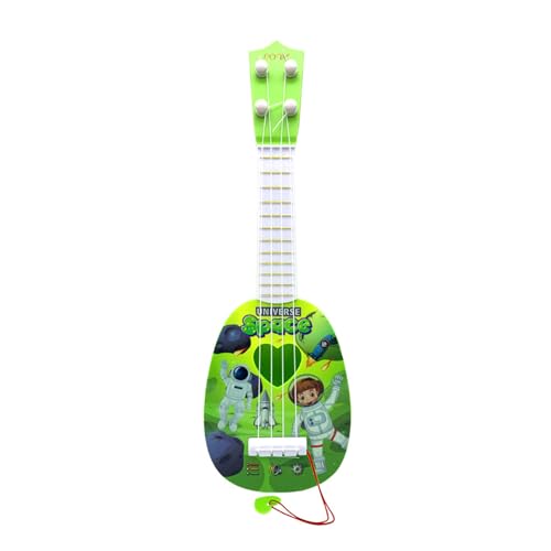 32cm Gitarrenspielzeug für Kinder, Ukulelenmusikinstrument mit Plektren und 4 Verstellbaren Saiten für Die Frühere Musikalische Erziehung Von Kindern Geburtstagsgeschenke (Astronaut) von Valicaer