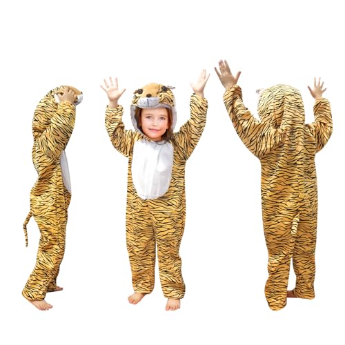 Valicaer Tiger Kostüm Kinder, Tiger Verkleidung Tiger Outfit für Kinder Tier Anziehkostüme für Kindertag Festival Show Kindergarten Weihnachten Aufführungskostüme von Valicaer