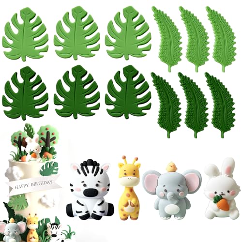 Valicaer Tortendeko Geburtstag,16Pcs Waldtiere Tortendeko Dschungel Deko Geburtstag Safari Kuchendeko Tiere Cake Topper Waldtiere Geburtstag Deko Set für Kindergeburtstags Dschungel Thema Party Dekor von Valicaer