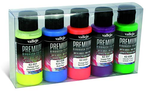 AV Premium Airbrush Paint: Fluoreszierende 5 Farbe Set von Vallejo