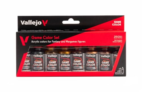 Vallejo - Farb-Set, Metallic-Farben, 8 x 17 ml - Plastikmodell, Hobby, Farben von Vallejo