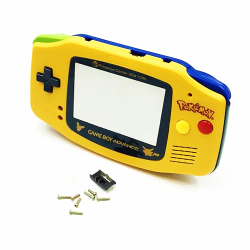 DIY Extra GBA Gehäuse Shell Limited Yellow Case Set Ersatz für Gameboy Advance Handheld Konsole PKM Edition Abdeckung Außengehäuse + Glas Schutzscheibe / Tasten / Schrauben / Aufkleber von Valley Of The Sun